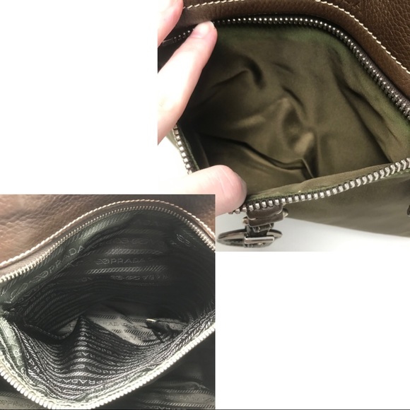 *SOLD* Prada Green Nylon & Brown Leather Twin Handle Bag - Picture 11 of 12